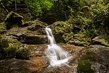 Mini waterfall at the grotto in Becheve Nature Reserve, a major attraction on Obudu Plateau