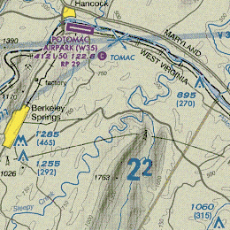 Aeronautical chart – includes elevation.