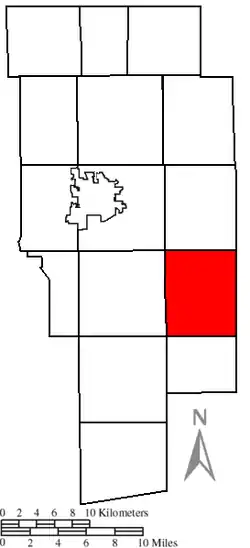 Location of Mohican Township in Ashland County