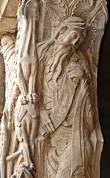 Figure of the prophet Jeremiah on the south portal of Moissac Abbey (11th-12th century)