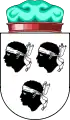 A coat of arms with three black heads