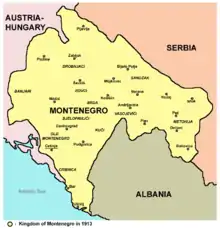 The Kingdom of Montenegro in 1913