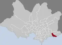 Location of Punta Gorda in Montevideo