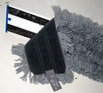 Velcro attached mop with mount