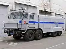 Moscow OMON riot control water cannon police vehicle "Lavina-Uragan" on Ural-532362.