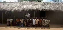 Pupils in front of their school in Nampula