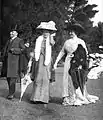 Herbert, Elsie, & friend, Garden party at Government House, 1912