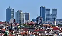 Prague skyscrapers panorama in 2018