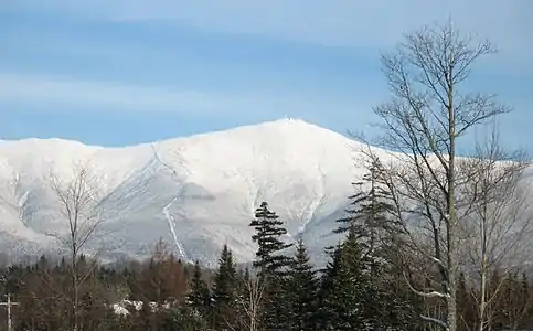 Mount Washington is the highest summit of the White Mountains and New Hampshire..