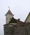 Closer shot of the clock tower.