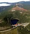 Aerial view of Mummelsee with Hornisgrindesattel (October 2010)