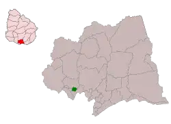 Location of 18 de Mayo in the Canelones Departament