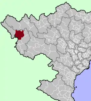 Mường Chà district location in northern Vietnam