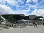 BMW Welt, a museum and event venue at the Olympic Park, Munich, Germany, designed by Wolf D. Prix and architect firm Coop Himmelb(l)au