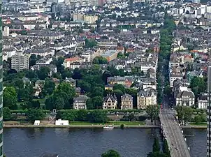 part II, with Untermainbrücke (bridge) and Schweizer Straße straight on