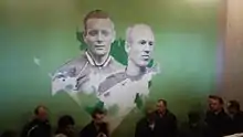 Murals in a football stadium