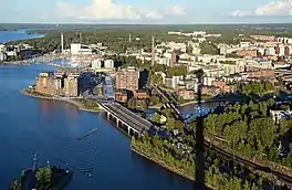 A view of the city of Tampere from Näsinneula, September 2020