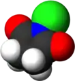 Space-filling model of the N-chlorosuccinimide molecule