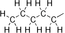 Skeletal formula of pentyl with all explicit hydrogens added