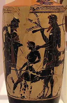 Lekythos, Peleas, Achilles and Cheiron, Athens, National Museum 550