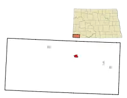 Location of Bowman, North Dakota