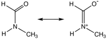 Principal resonance structures for one rotamer of NMF