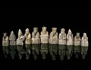 Selection of chessmen held at the National Museum of Scotland