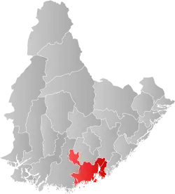 Location of Kristiansand kommune