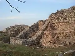 Stone walls on Nebet tepe