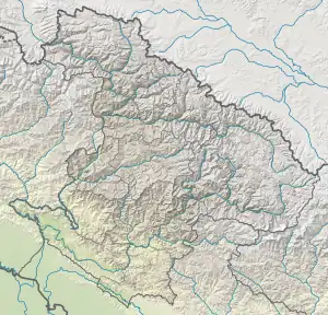 Map showing the location of Rara National Park