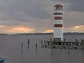 Lake Neusiedl at Podersdorf during sunset