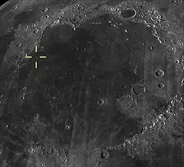 Valera is one of twelve named craters near the landing site, located in the northwest of Mare Imbrium