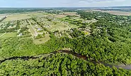 New Amsterdam to the right and the Town of Holland is to the left