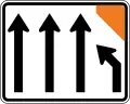 (TW-7.2B) Lane management (four lanes, right lane merges)