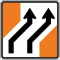 (TW-8) Lane management (two lanes shift to the right)