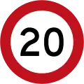 (R1-1) 20 km/h speed limit (2016–present)