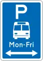 '(R6-53.2.2) Bus Parking: Non-standard Hours (on both sides of this sign)