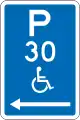 (R6-55.2) Disabled Parking: Time Limit (on the left of this sign)