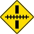 (W15-8.1/PW-60) Railway crossing ahead at a right angle