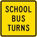 (W16-6.2/PW-34.2) School bus turning area