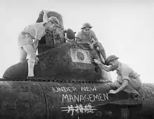 Image 40Australian sailors take possession of a midget submarine at a Japanese naval base near Tokyo in September 1945. (from History of the Royal Australian Navy)