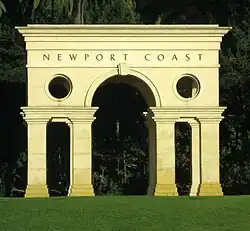 Newport Coast arch along the Pacific Coast Highway