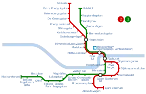 The Norrköping tramway network in 2008