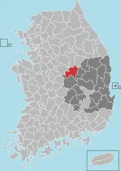 Location in South Korea