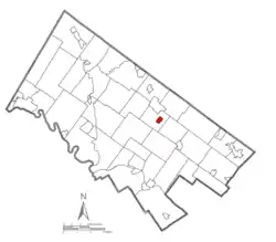 Location of North Wales in Montgomery County, Pennsylvania