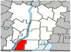 Location within Le Haut-Richelieu RCM.