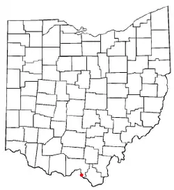 Location of Franklin Furnace, Ohio