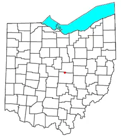 Location in Licking County