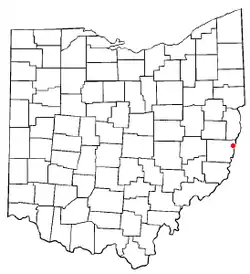 Location of Martins Ferry, Ohio