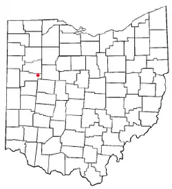 Location of Waynesfield, Ohio